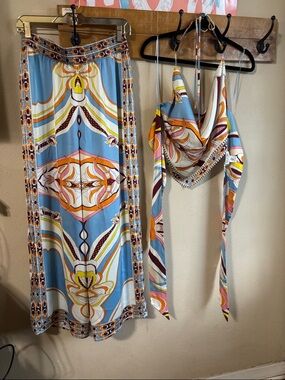 Rachel Zoe Chelsea collection two piece set pants small halter medium
